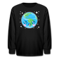 Kids' Kawaii Earth Long Sleeve T-Shirt - black