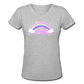 Rainbow Cute Magic Women's V-Neck T-Shirt - gray