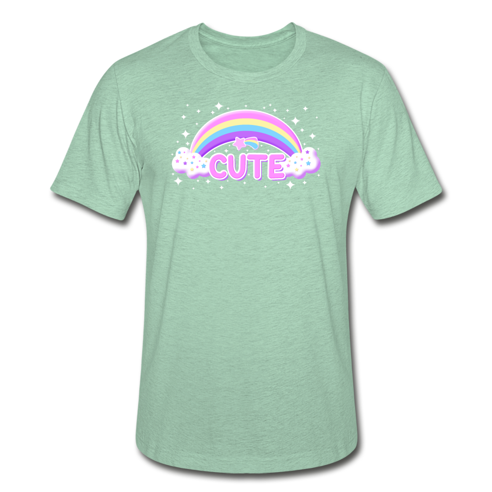 Rainbow Cute Magic Unisex Heather Prism T-Shirt - heather prism mint