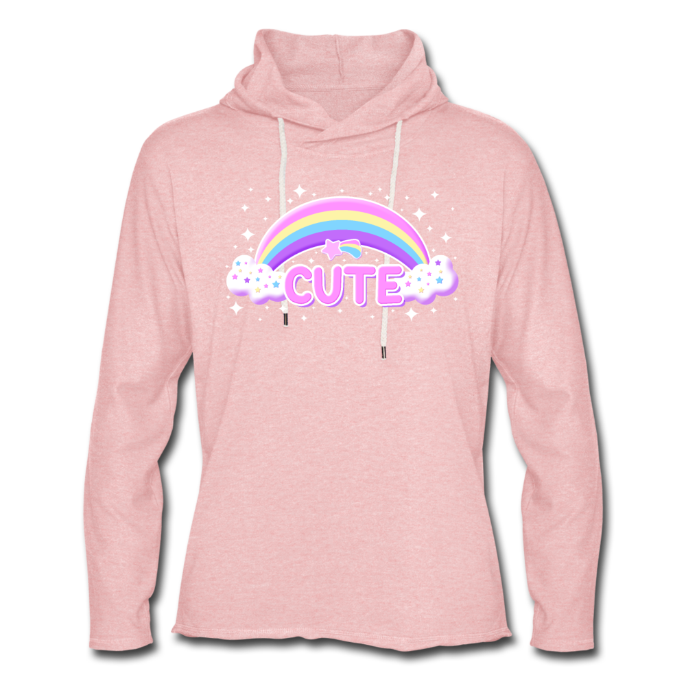Rainbow Cute Magic Unisex Lightweight Terry Hoodie - cream heather pink