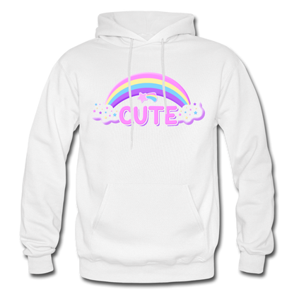Rainbow Cute Magic Heavy Blend Unisex Adult Hoodie - white