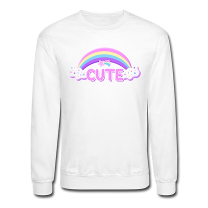 Rainbow Cute Magic Unisex Crewneck Sweatshirt - white