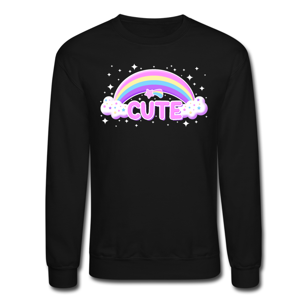 Rainbow Cute Magic Unisex Crewneck Sweatshirt - black