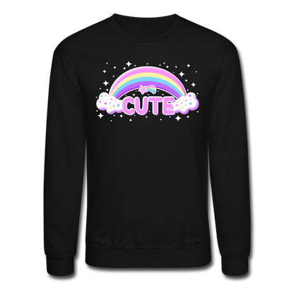 Rainbow Cute Magic Unisex Crewneck Sweatshirt - black