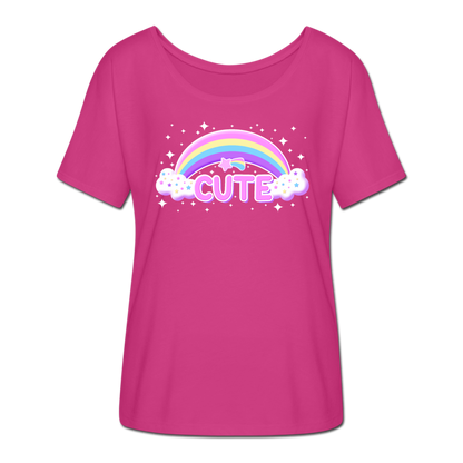 Rainbow Cute Magic Women’s Flowy T-Shirt - dark pink