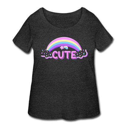 Rainbow Cute Magic Women’s Plus Size Curvy T-Shirt - deep heather