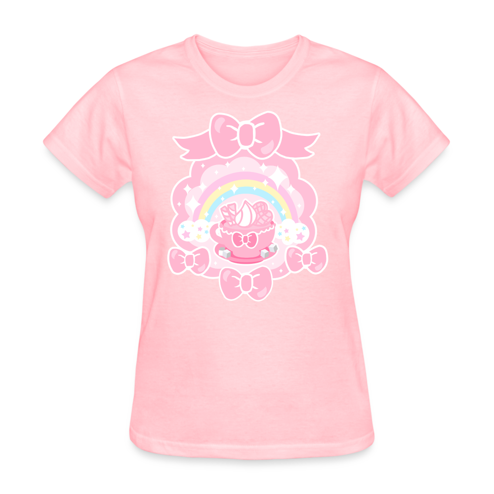 Teatime Fantasy Women's Pink Cotton T-Shirt - pink