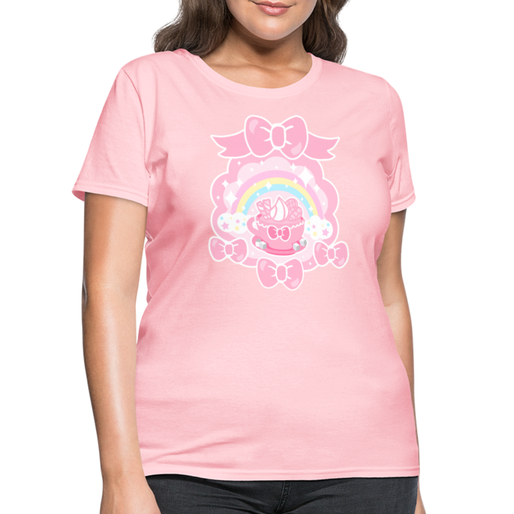 Teatime Fantasy Women's Pink Cotton T-Shirt - pink