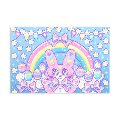 Magical Rainbow Easter Bunny - (4" x 6") Art Print Postcard