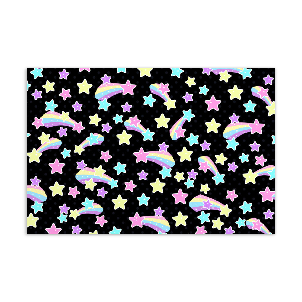 Starry Party Black - (4" x 6") Art Print Postcard