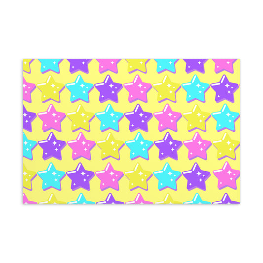 Electric Star Wave Yellow - (4" x 6") Art Print Postcard