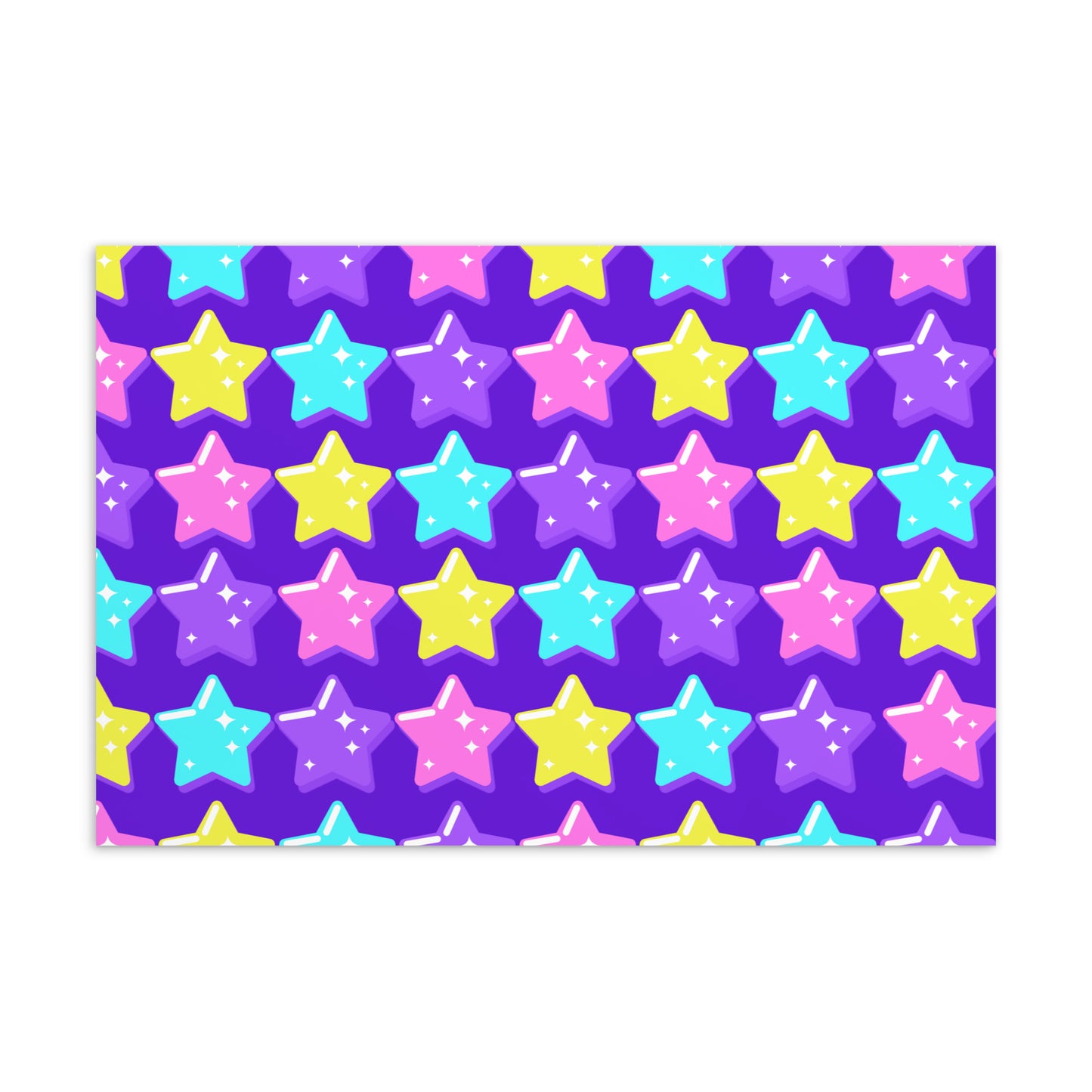 Electric Star Wave Indigo Purple - (4" x 6") Art Print Postcard