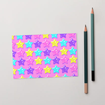 Electric Star Wave Pink - (4" x 6") Art Print Postcard