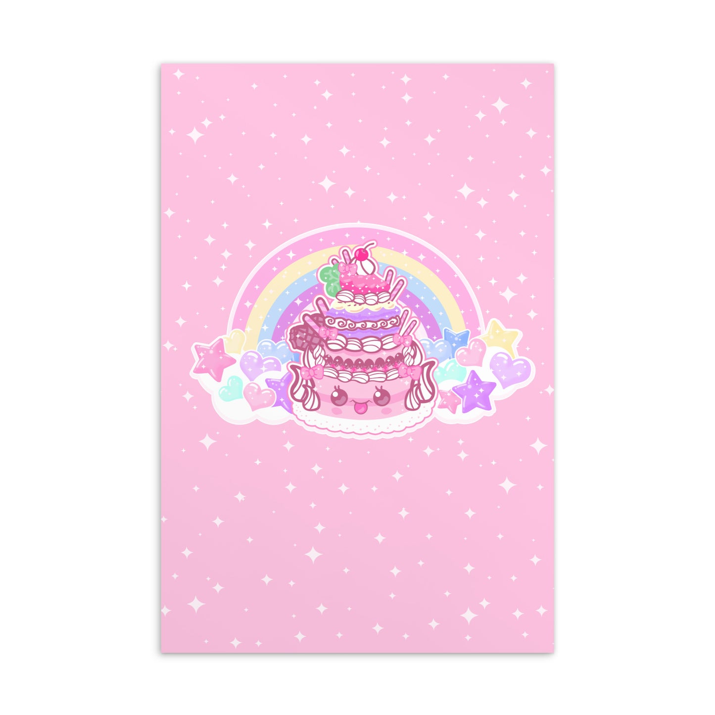 Kawaii Sparkle Cake - (4" x 6") Art Print Postcard