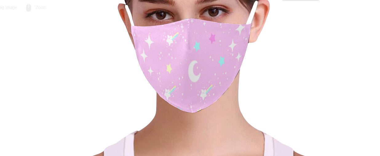 Starry Glitter Pink Face Mask