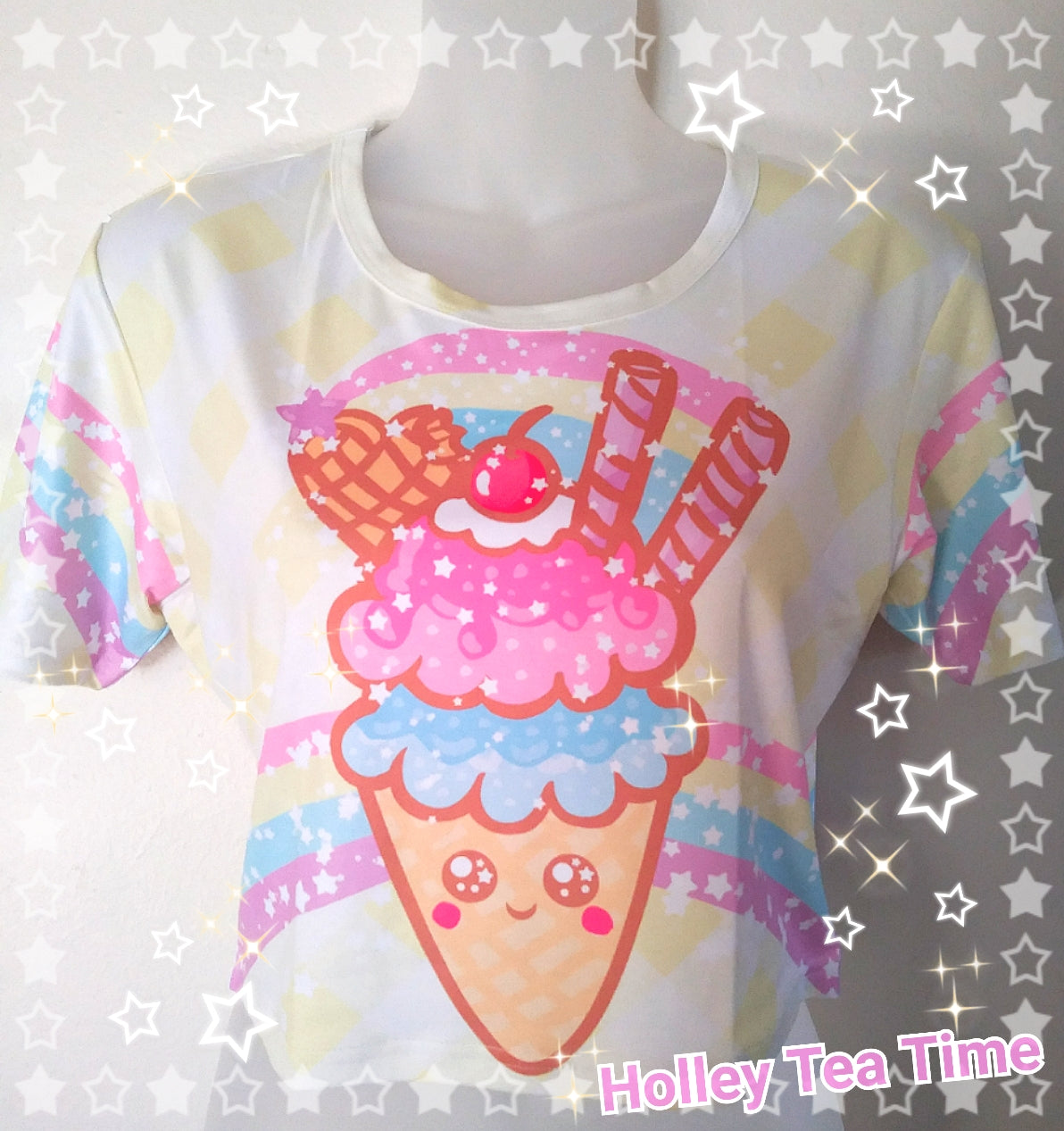 Ice Cream Picnic Cotton Crop Top [made to order]